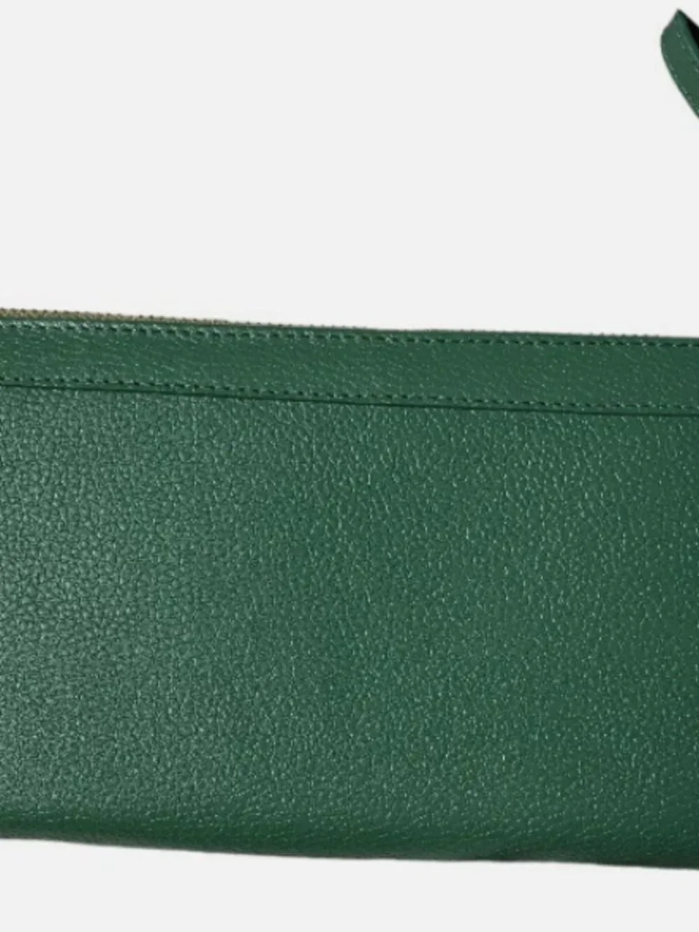 SANDRA CADAVID CHRISTINA LUXURY EMERALD GREEN LEATHER WRISTLET WALLET